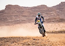 Solider siebter Platz auf der 10. Etappe der Dakar für Adrien Van Beveren