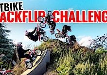 Wer flippt sein Pitbike zuerst auf eine Erdlandung?